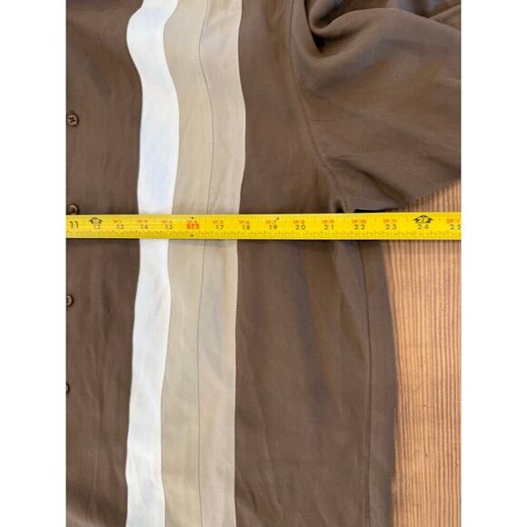 Men’s Bobby Chan Bowling Shirt Brown Tan Silk XL - Picture 5 of 6